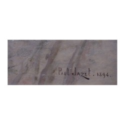 Tableau, huile sur toile, "La bonne nouvelle", signé Paul Léon …