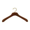 wooden hanger lined with yellow and red Manoir striped fabric. - Moinat - Decorating accessories