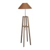 Lampadaire Sauterelle pied en bois patiné et avec abat-jour - Moinat - Lampadaires (au sol)