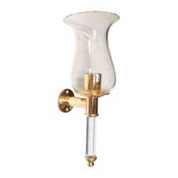 Applique "Tulipe" en cristal et laiton massif 24 carats.