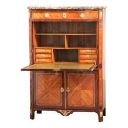 Secrétaire Louis XVI en bois de rose et violette, monté sur