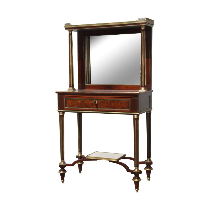 Bonheur du jour Louis XVI en bois d'acajou, garni de bronze, … - Moinat - Bureaux cylindre, à abattant, Secrétaires