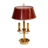 Bouillotte-Lampe mit 3 Lichtern mit farbigem Lampenschirm aus Pappe … - Moinat - Tischlampen