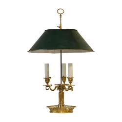 durchbrochene Bouillotte-Lampe mit „griechischem“ Motiv aus vergoldeter Bronze mit 3 …