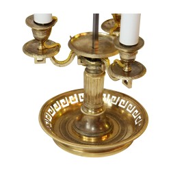 Openwork bouillotte lamp with “Greek” motif in gilt bronze with 3 …