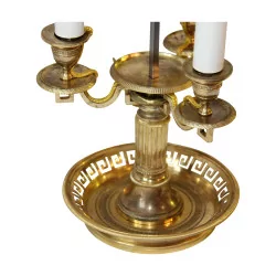 Lampe bouillotte ajourée avec motif “Grec” en bronze doré à 3 …