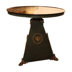 Table - guéridon, modèle Campagne Napoléon, en tôle et dessus …