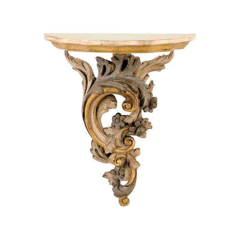 Wall console in carved polychrome and ivory patina. - Moinat - Wall decoration, Hanging consoles