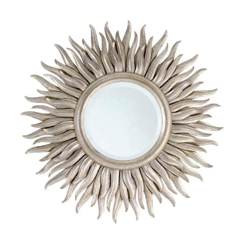 太阳镜，雕花木框银色饰面，带…… - Moinat - 镜子