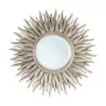 Sun mirror with carved wooden frame silver finish with … - Moinat - Mirrors