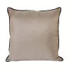 Decorative cushion in gray satin with black fabric rib … - Moinat - Cushions, Throws