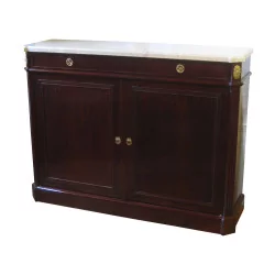 Cerbère sideboard in mahogany with marble top.