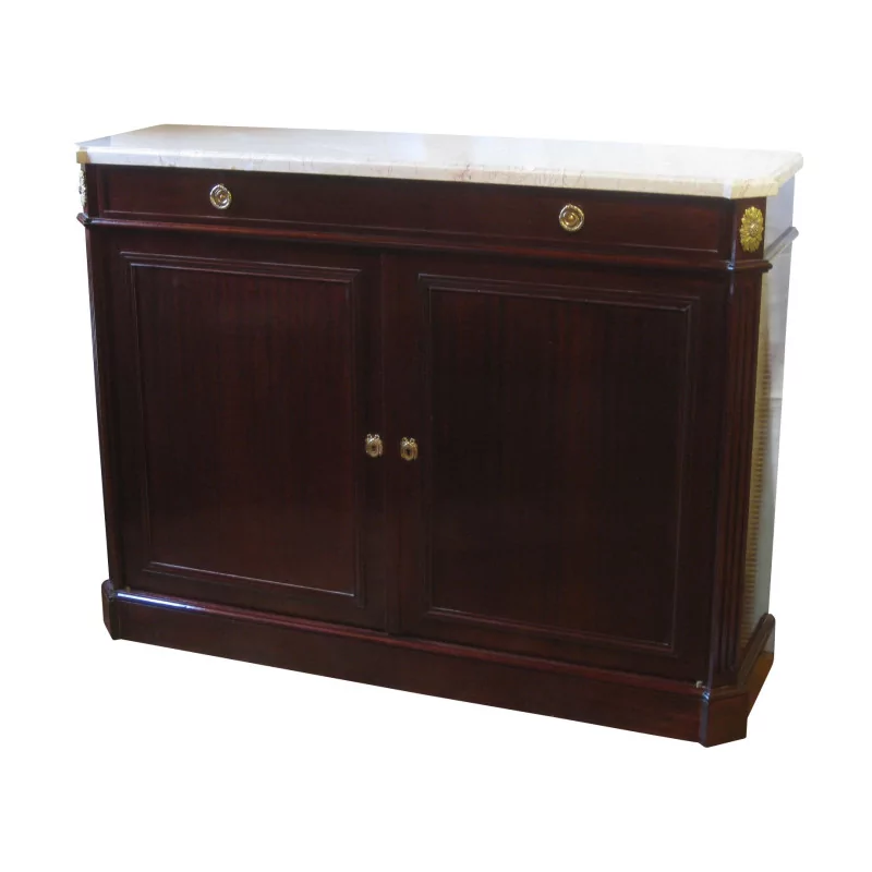 Cerbère sideboard in mahogany with marble top. - Moinat - Buffet, Bars, Sideboards, Dressers, Chests, Enfilades