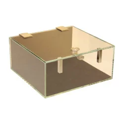 Box, secure glass box with lock and key, …