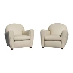 Paire de fauteuils Club Art - Déco, structure en bon état,