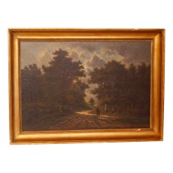 Gemälde, Öl auf Leinwand „Spaziergang im Unterholz“ signiert …