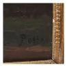 Tableau, huile sur toile “Promenade dans les sous-bois” signé … - Moinat - VE2022/1