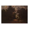 Gemälde, Öl auf Leinwand „Spaziergang im Unterholz“ signiert … - Moinat - VE2022/1