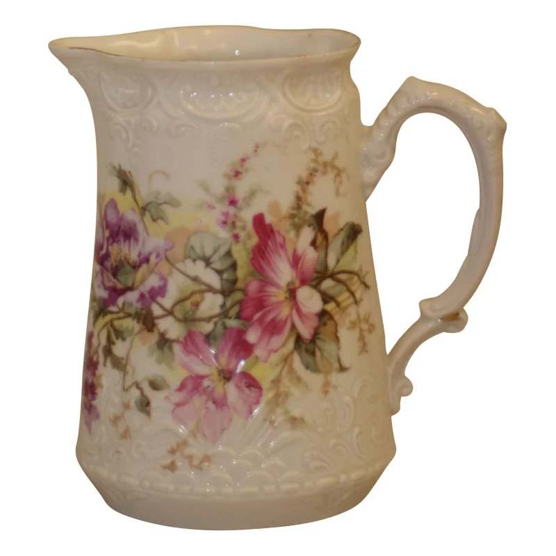 Carafe ou pot en porcelaine avec décor floral. Suisse, 20ème … - Moinat - Carafes