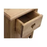 Small bedside table in fir wood with 2 heart-decor drawers. - Moinat - End tables, Bouillotte tables, Bedside tables, Pedestal tables