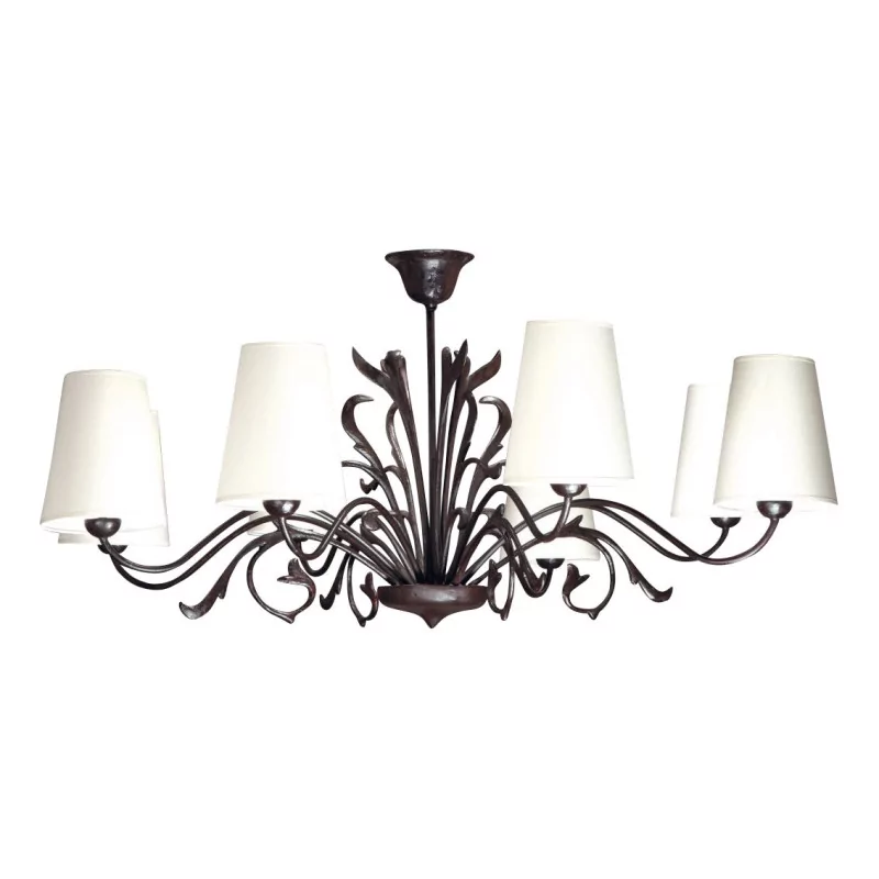 Tolède chandelier in brown patinated bronze with 8 lights and … - Moinat - Chandeliers, Ceiling lamps