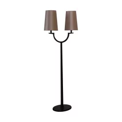 Perceval floor lamp in brown patinated bronze with 2 shades …