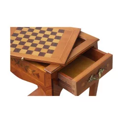 Louis XV Nachttisch, Spieltisch, mit Schachbrettmuster auf der Platte...