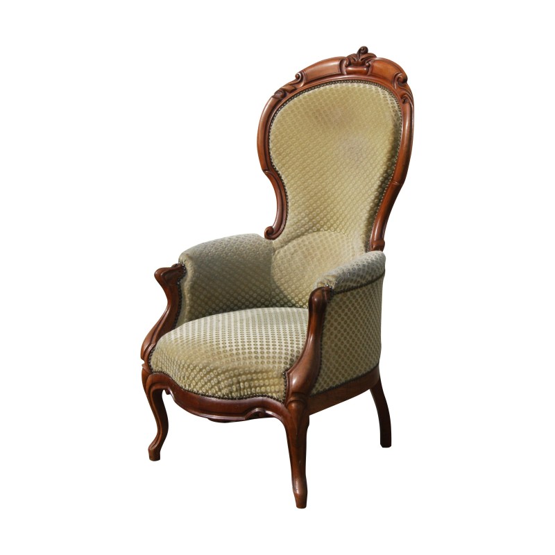 Napoleon III shepherdess with high backrest, in walnut wood and … - Moinat - Armchairs Napoleon III shepherdess with high backrest, in walnut wood and … - Moinat - Armchairs