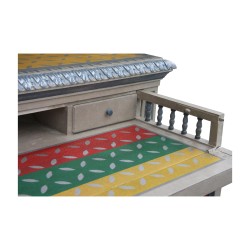 Commode Henri II avec 3 tiroirs et un écritoire, en noyer avec