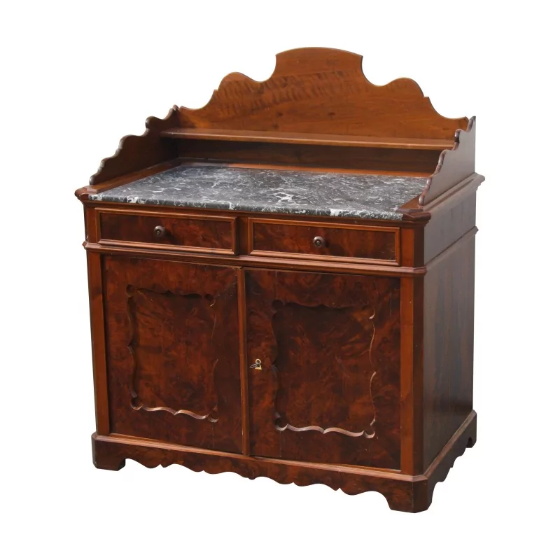 Meuble lavabo / coiffeuse avec plateau en marbre gris - Moinat - Coiffeuses