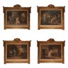 Série de 4 gravures représentant : Scène champêtre, Élégante, - Moinat - Gravures