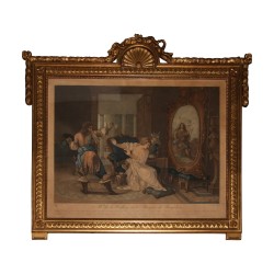 Série de 4 gravures représentant : Scène champêtre, Élégante,
