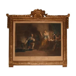 Série de 4 gravures représentant : Scène champêtre, Élégante,