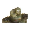 serpentine jade perfume burner with two handles and rings... - Moinat - Decorating accessories