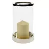 Glass tealight holder with silver metal base and rod. - Moinat - Decorating accessories