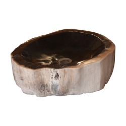Évier - lavabo en bois pétrifié coloris noir.