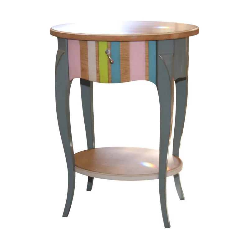 ovaler Säulentisch aus Kirschholz mit 1 Schublade, Modell „Montespan“, - Moinat - Sockeltische, Gueridons