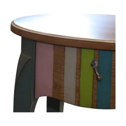 张椭圆形樱桃木小底座桌，带 1 个抽屉，“Montespan”型号，