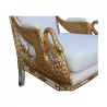 Bergère „Schwäne“ in Weiß mit traditioneller Füllung, - Moinat - Armlehnstühle, Sesseln