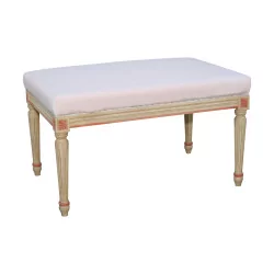 Louis XVI bench in white with beige lacquered base and …