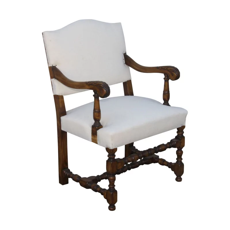 Louis XIII Sessel in Nussbaum mit gedrechseltem Holz, Sitzhöhe … - Moinat - Armlehnstühle, Sesseln