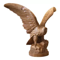 Golden Eagle of Brienz in carved wood. Switzerland, 20th century.