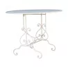 Round folding table Fleury model in wrought iron, top in … - Moinat - Heritage