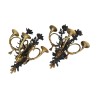 Paire d'appliques “Cerf” à 5 lumières en bronze ciselé doré et … - Moinat - Appliques murales