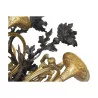 Pair of “Deer” 5-light sconces in chiseled gilded bronze and … - Moinat - Wall lights, Sconces