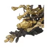 Paar „Hirsche“ 5-flammige Wandlampen aus gemeißelter vergoldeter Bronze und … - Moinat - Wandleuchter
