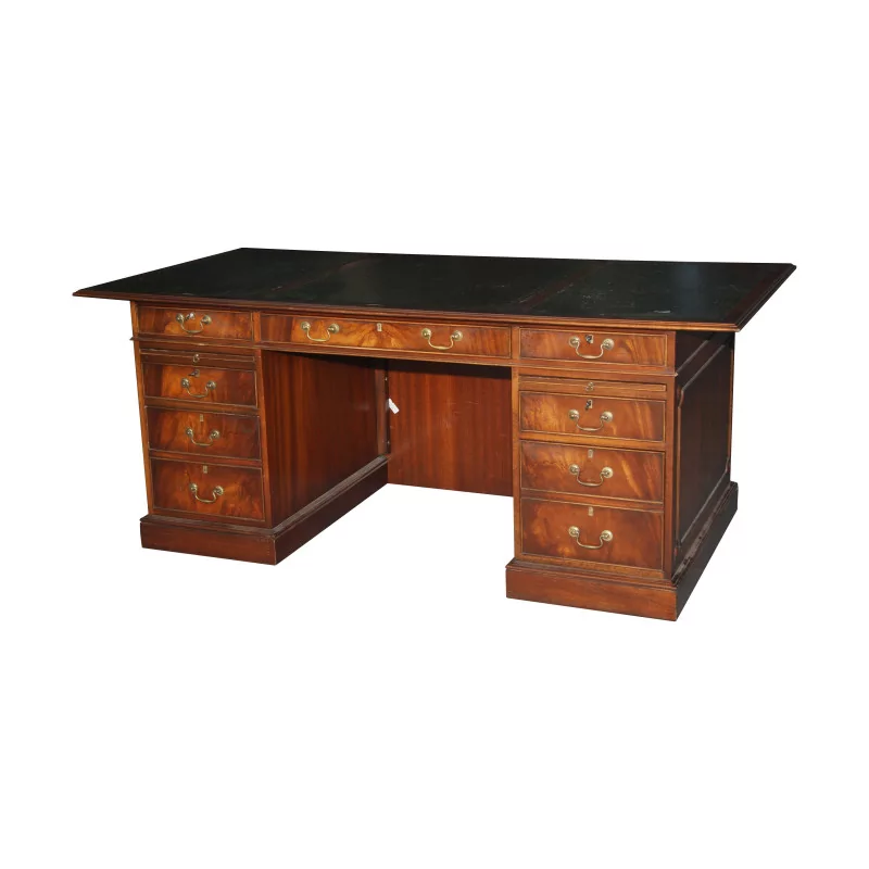 Partner desk in mahogany collection Bevan with leather on … - Moinat - Desks