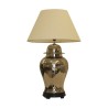 Lampe Tongling en métal argenté et abat-jour crème style … - Moinat - Lampes de table