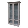 Two-door display cabinet in matte bleached oak with a silver interior, - Moinat - Bookshelves, Bookcases, Curio cabinets, Vitrines