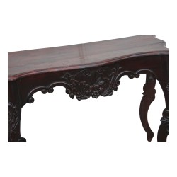 Console de style Louis XV Napoléon III peint en blanc mat avec …